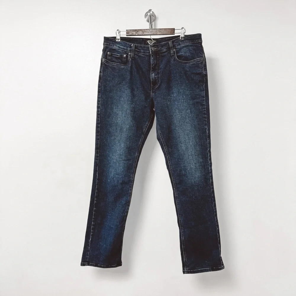 Men's Urban‎ Star Relaxed Straight Leg Denim Jeans Dark Wash 36 x 36